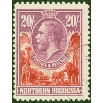 Northern Rhodesia 1925 20s Carmine-Red & Rose-Purple SG17 Fine Used