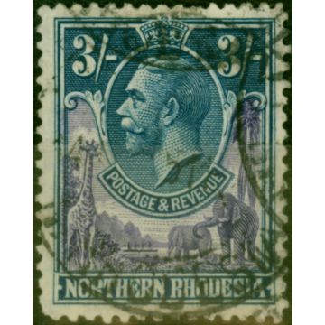 Northern Rhodesia 1929 3s Violet & Blue SG13 Used Fine