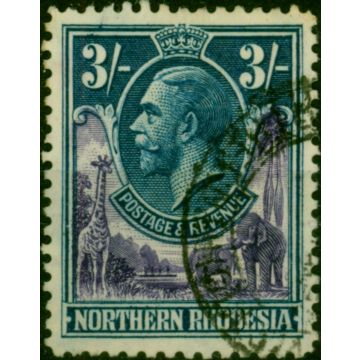 Northern Rhodesia 1929 3s Violet & Blue SG13 Fine Used (2)