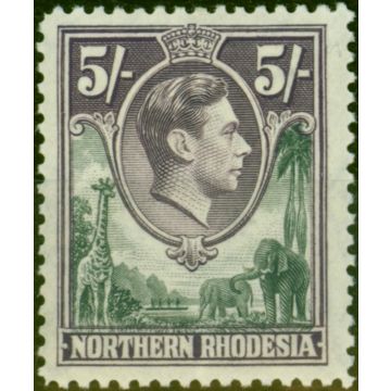 Northern Rhodesia 1938 5s Grey & Dull Violet SG43 Fine & Fresh MM