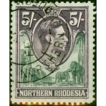 Northern Rhodesia 1938 5s Grey & Dull Violet SG43 Fine Used