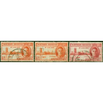 Northern Rhodesia 1946 Victory Set of 3 SG46-47 All Perfs Good Used 
