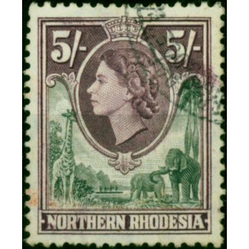 Northern Rhodesia 1953 5s Grey & Dull Purple SG72 Fine Used 