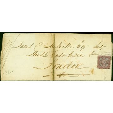 Nova Scotia 1851-57 1s Reddish Purple SG8 Used Example on Letter Sheet to London