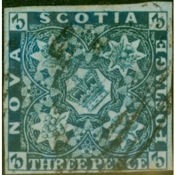Nova Scotia 1851 3d Deep Blue SG2 Fine Used Stamp