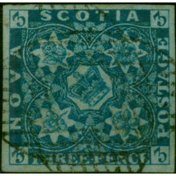 Nova Scotia 1851 3d Deep Blue SG2 V.F.U 