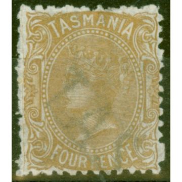 Tasmania 1871 4d Buff SG153 P.12 Fine & Fresh Mtd Mint Large Part O.G.