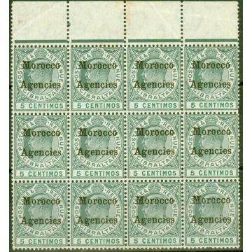 Morocco Agencies 1905 5c Grey-Green & Green SG24 Good MNH Block of 12