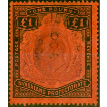 Nyasaland 1908 £1 Purple & Black-Red SG81 Fine Used