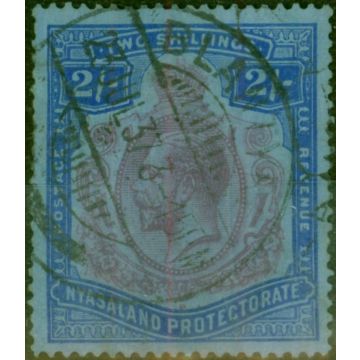 Nyasaland 1926 2s Purple & Blue-Pale Blue SG109 Good Used