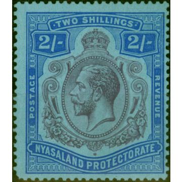 Nyasaland 1926 2s Purple & Blue-Pale Blue SG109a 'Break in Scroll' Fine MNH
