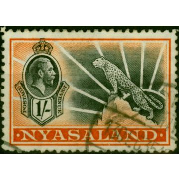 Nyasaland 1934 1s Black & Orange SG122 Good Used (2)