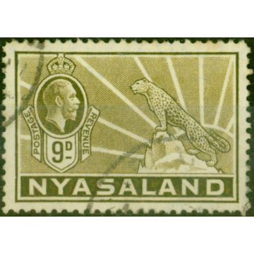 Nyasaland 1935 9d Olive-Bistre SG121 Good Used