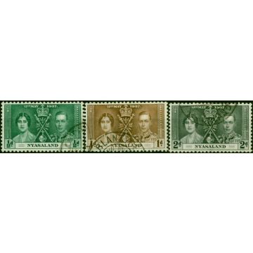 Nyasaland 1937 Coronation Set of 3 SG127-129 Fine Used (2)