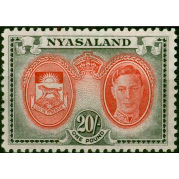 Nyasaland 1945 20s Scarlet & Black SG157 Fine LMM 