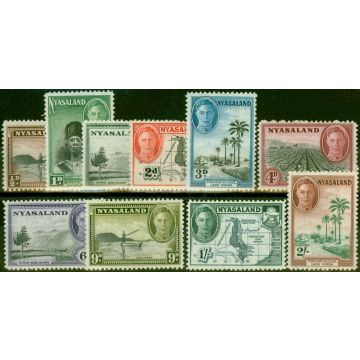 Nyasaland 1945 Set of 10 to 2s SG144-153 Fine MM