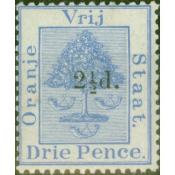 Orange Free State 1892 2d on 3d Ultramarine SG67 Fine Mtd Mint 