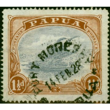 Papua 1916 1 1/2d Pale Grey Blue & Brown SG95d 'Postace' at Right Fine Used 