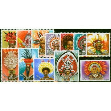 Papua New Guinea 1977 Headdresses Set of 12 SG318-329 V.F MNH