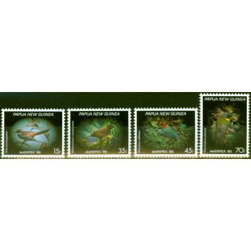 Papua New Guinea 1986 Birds Ameripex Set of 4 1st Series SG525-528 V.F MNH