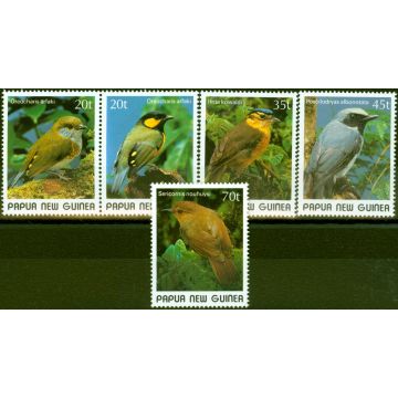Papua New Guinea 1989 Small Birds 2nd Issue Set of 5 SG597-601 V.F MNH
