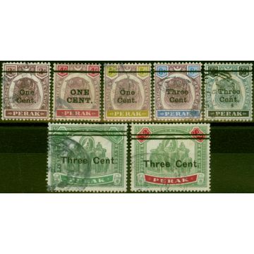 Perak 1900 Surcharge Set of 7 SG81-87 Good Used (2)