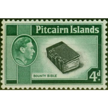 Pitcairn Islands 1951 4d Black & Emerald-Green SG5b Fine MNH