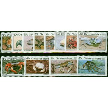Christmas Islands 1985 Crab Set of 12 1st, 2nd & 3rd Series SG195-206 V.F MNH