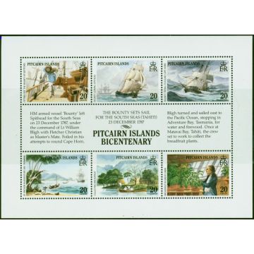 Pitcairn Islands 1989 Bicentenary Mini Sheet Set of 6 SG335-340 V.F MNH 