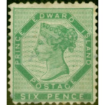 Prince Edward Is 1868 6d Blue-Green SG18 Good Mtd Mint