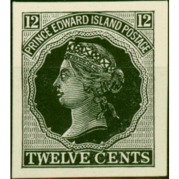 Prince Edward Is 1872 12c Black Plate Proof on Smooth Card Fine & Fresh Mint 