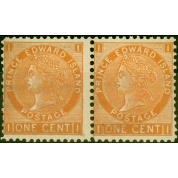 Prince Edward Island 1872 1c Orange SG34 Very Fine MNH Pair 