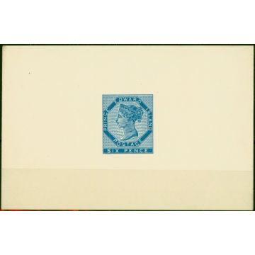 Prince Edward Is 1962 6d Blue Re-print Die Proof on Smooth Card Fine & Fresh Mint 