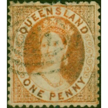 Queensland 1871 1d Orange-Vermilion SG59 Fine Used