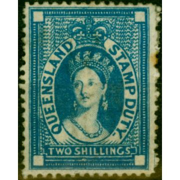 Queensland 1871 2s Blue SGF19 Good Mtd Mint