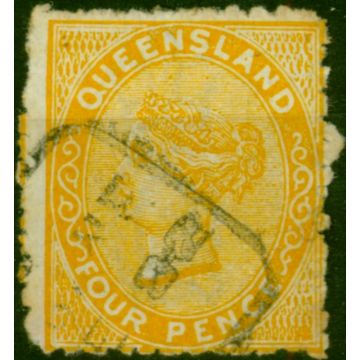 Queensland 1879 4d Orange-Yellow SG141 Good Used