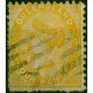 Queensland 1879 4d Orange-Yellow SG141 Good Used (2)