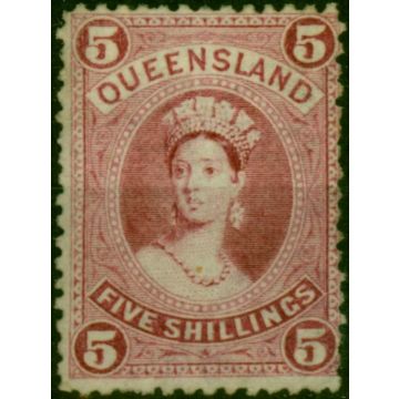 Queensland 1882 5s Rose SG154 Fine & Fresh LMM 
