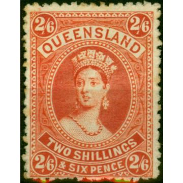 Queensland 1886 2s6d Vermilion SG158 Fine LMM (2)