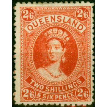 Queensland 1886 2s6d Vermilion SG158 Fine LMM 