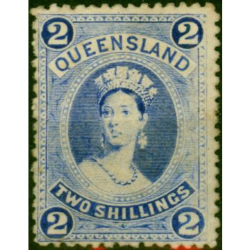 Queensland 1886 2s Bright Blue SG157 Fine MM 