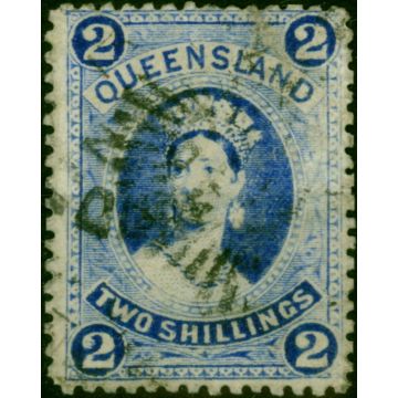 Queensland 1886 2s Bright Blue SG157 Fine Used 