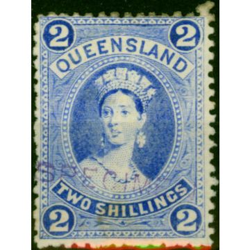 Queensland 1886 2s Bright Blue Specimen SG157s Fine MM 