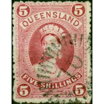 Queensland 1886 5s Rose SG159 Fine Used 