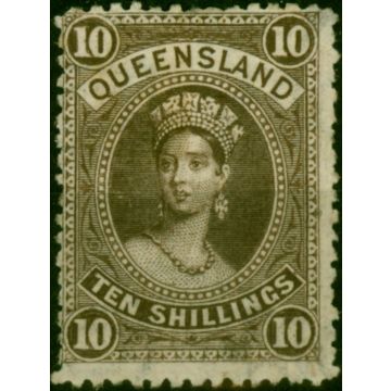 Queensland 1895 10s Brown SG164 Fine & Fresh LMM 