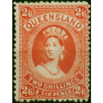 Queensland 1895 2s6d Vermilion SG162 Fine & Fresh LMM 