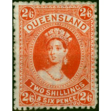 Queensland 1895 2s6d Vermilion SG162 Fine & Fresh Unused 