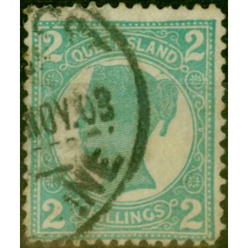 Queensland 1897 2s Turquoise-Green SG254 Good Used