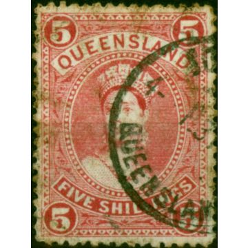 Queensland 1911 5s Carmine-Red SG310b Good Used 
