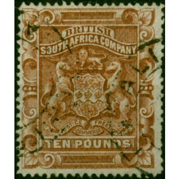 Rhodesia 1892 £10 Brown SG13 Fine Used